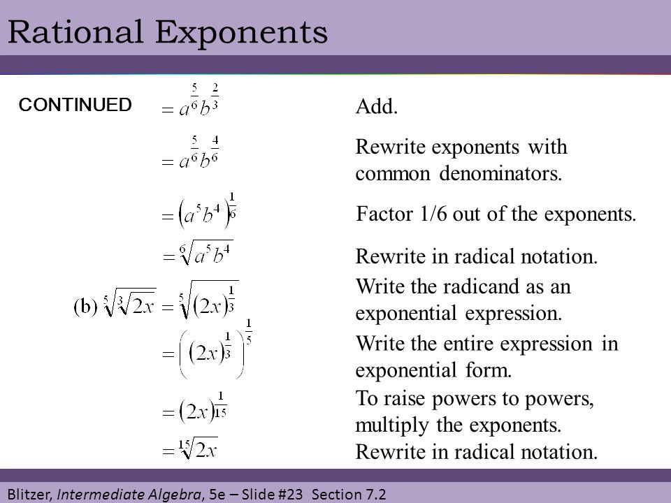 Powers, Exponents, Radicals (Roots), and Scientific Notation